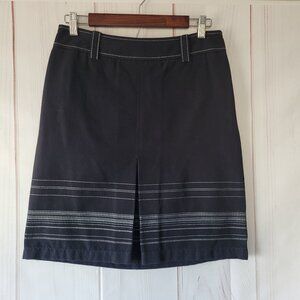 Ann Taylor Pencil Skirt, Black/White, Sz 4, Side Zipper, Pleated Front, NWOT